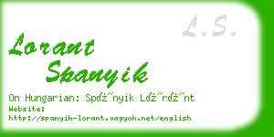 lorant spanyik business card